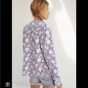 Anthropologie Pilcro Whitney Trapeze Blouse, Periwinkle